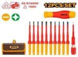 12 Pcs interchangeable insulated screwdriver set